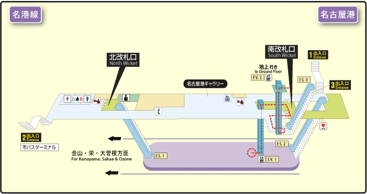 駅構内図 名古屋港 各駅情報 地下鉄 名古屋市交通局