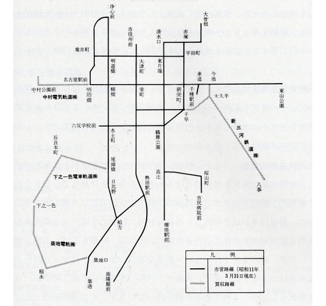 買収電車路線図