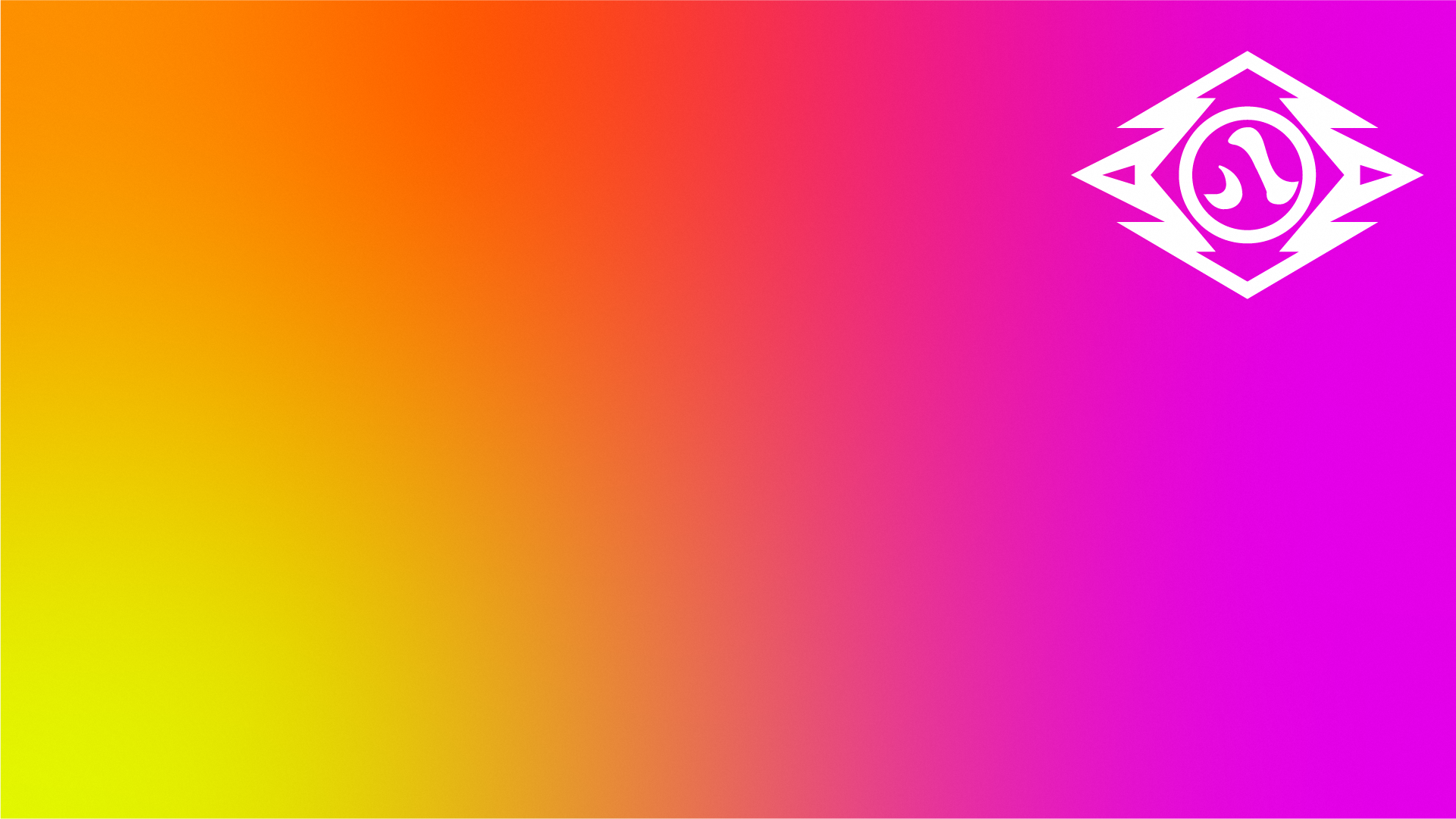 バーチャル背景の見本画像。ピンク・オレンジ・黄色のグラデーションと交通局マーク。